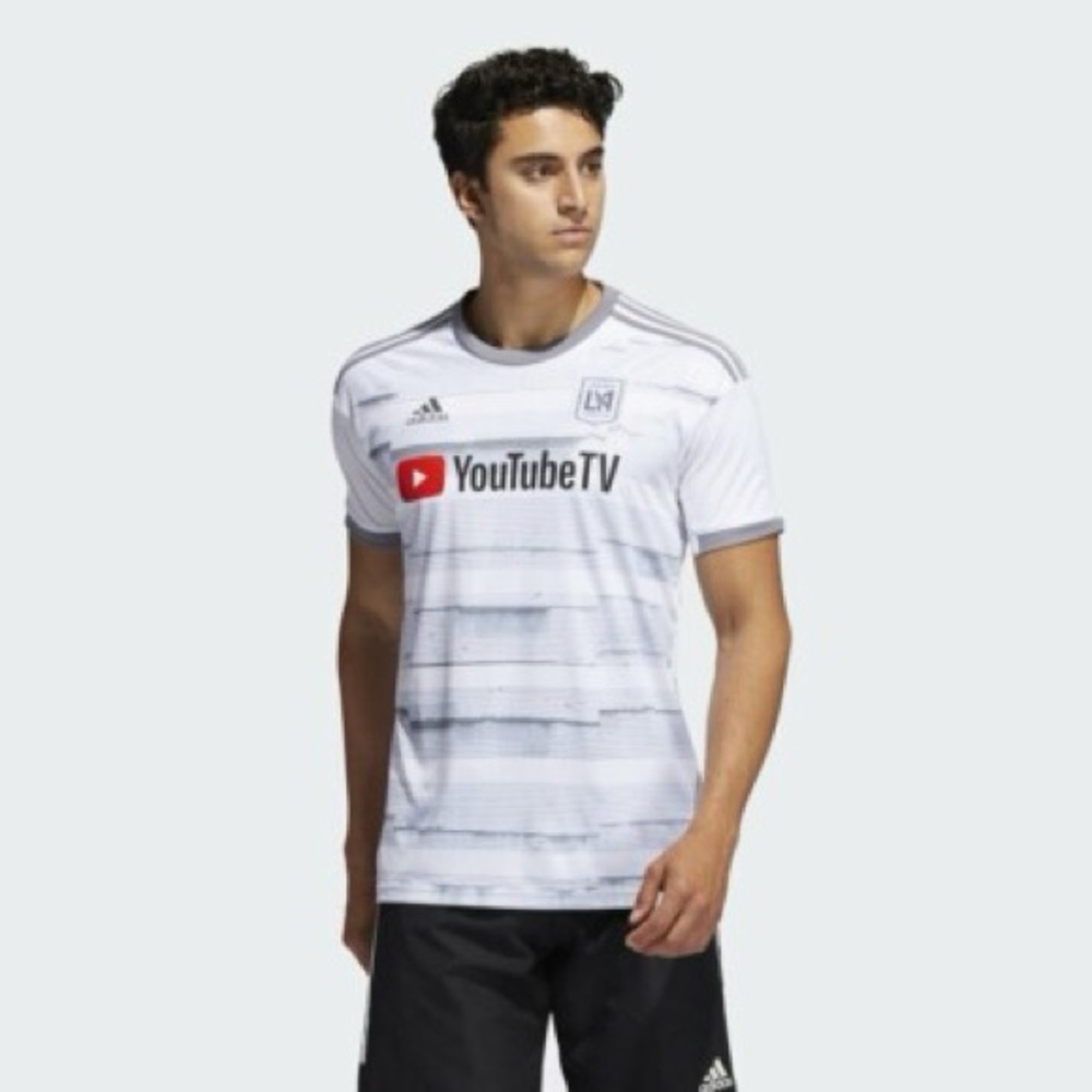 Adidas White and Gray LAFC Jersey